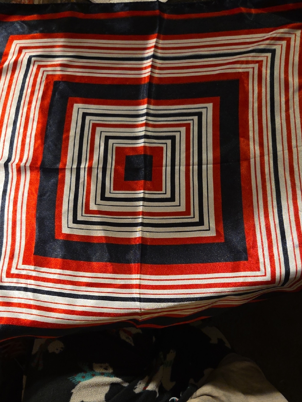 Vintage Flight Attendant Hat & Scarf Set Navy Red White